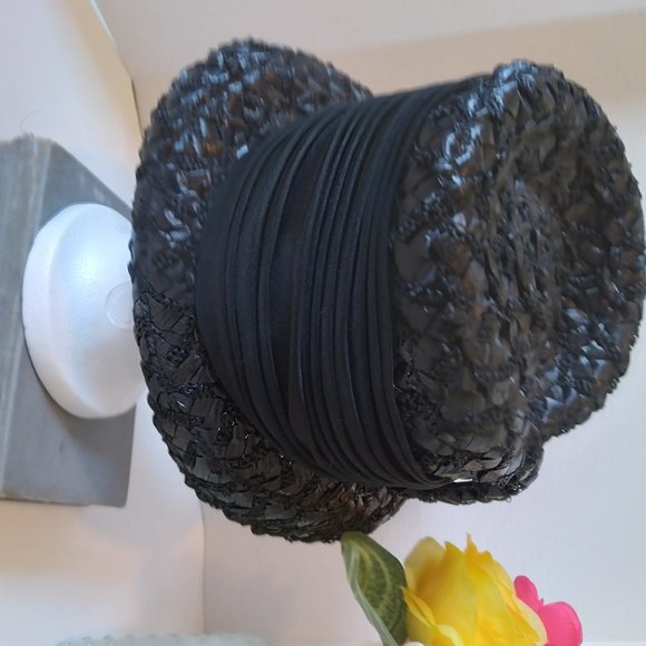 Vintage Lady Beatrice Woven Straw Cloche Hat, Early 19th Century - Picture 3 of 6